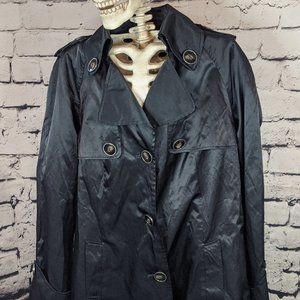 GREEN WITH ENVY Button Down Raincoat